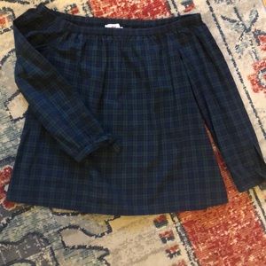 Vineyard Vines Off-the-shoulder Black Watch Top